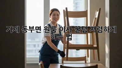 거제 동부면 원룸 이사 꿀팁🍯 저렴하게 하는 법!